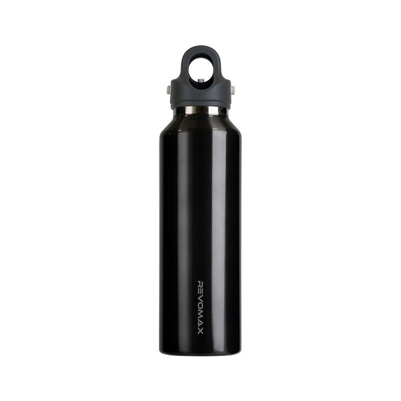 Dark grey 20oz REVOMAX 316L stainless steel bottle with no-screw lid