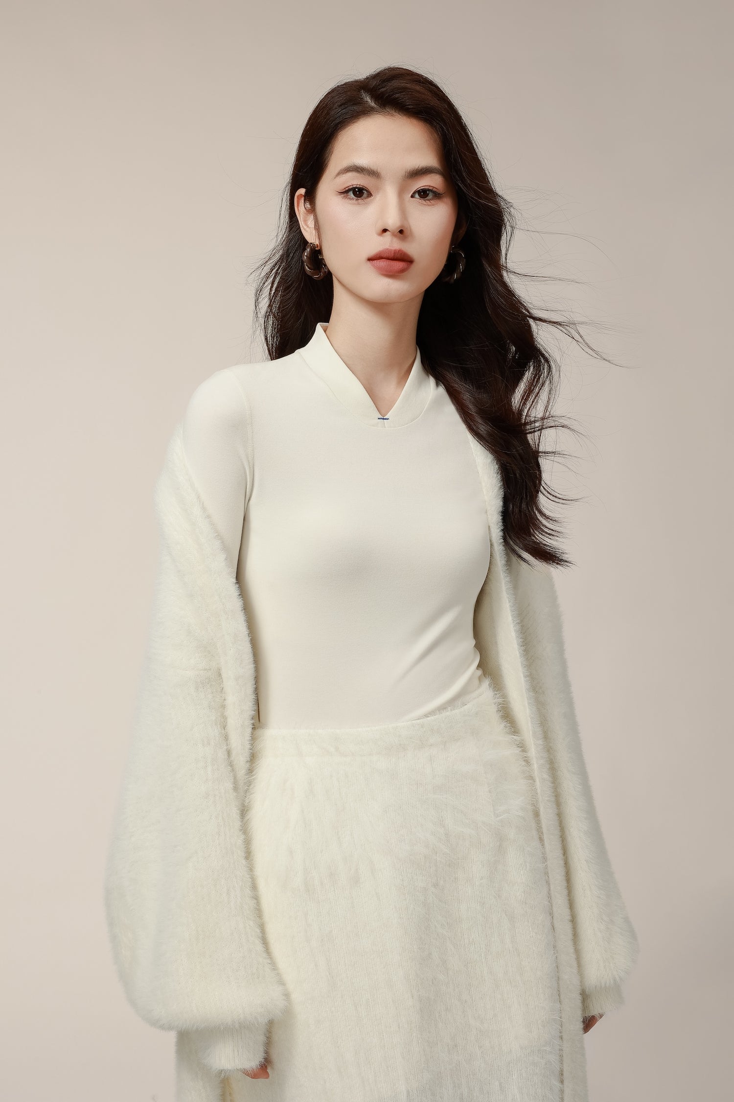 CatWarm V-Neck Thermal Long Sleeve Top