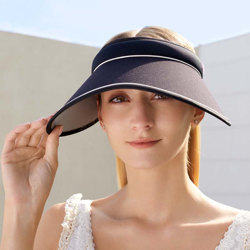 Classic Wide Brim UV Protection Sun Visor: Blocks 99.9% of UV rays without blocking your vision; Available in black and pink.