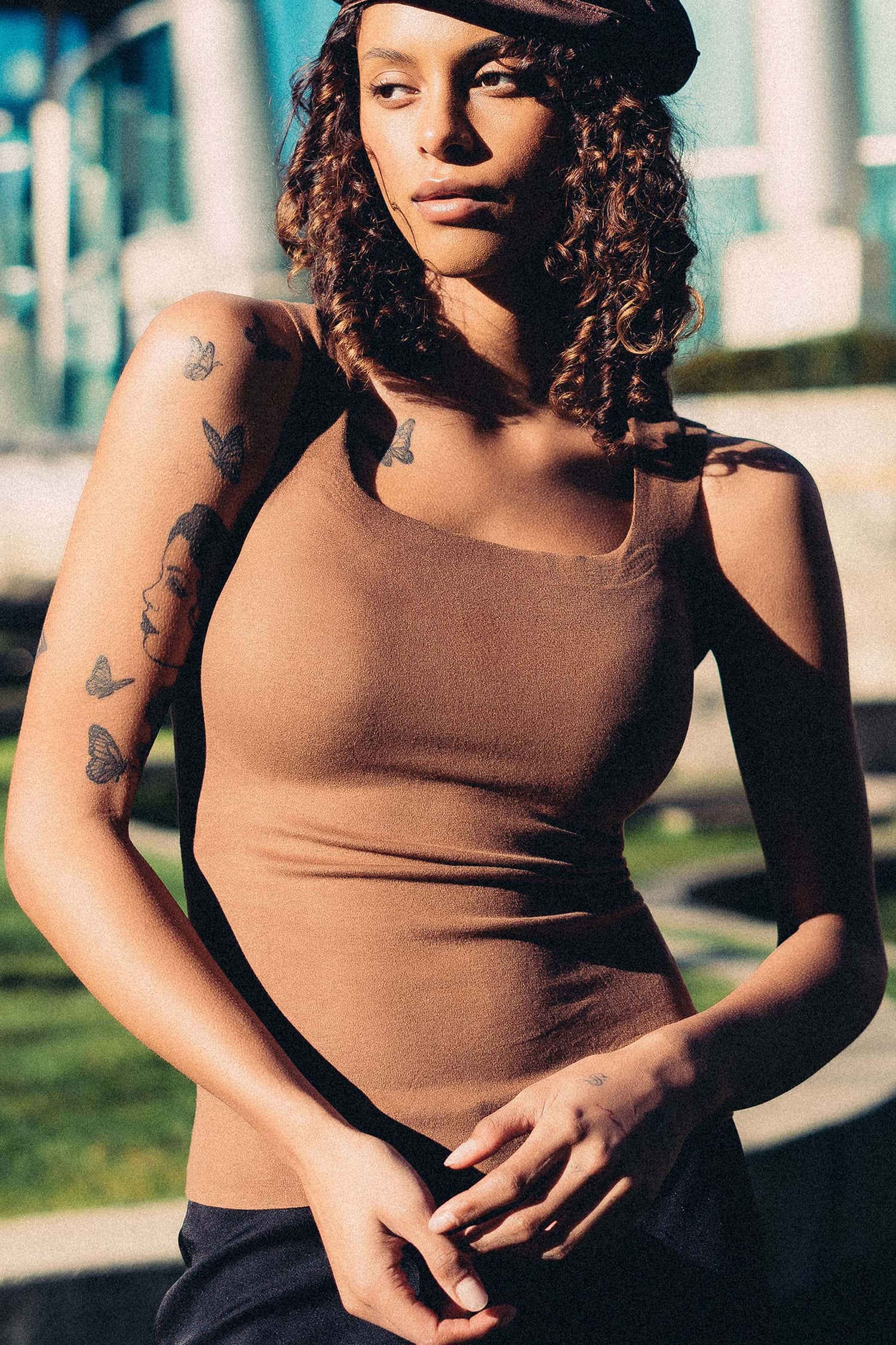 CatWarm Hush Fiber Thermal U-Neck Tank Top w/ Built-in (Removable) Bra