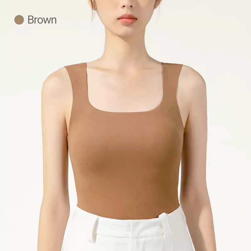 CatWarm Heatwave Sleek Thermal U-Neck Tank Top w/ Built-in No-Removable Bra