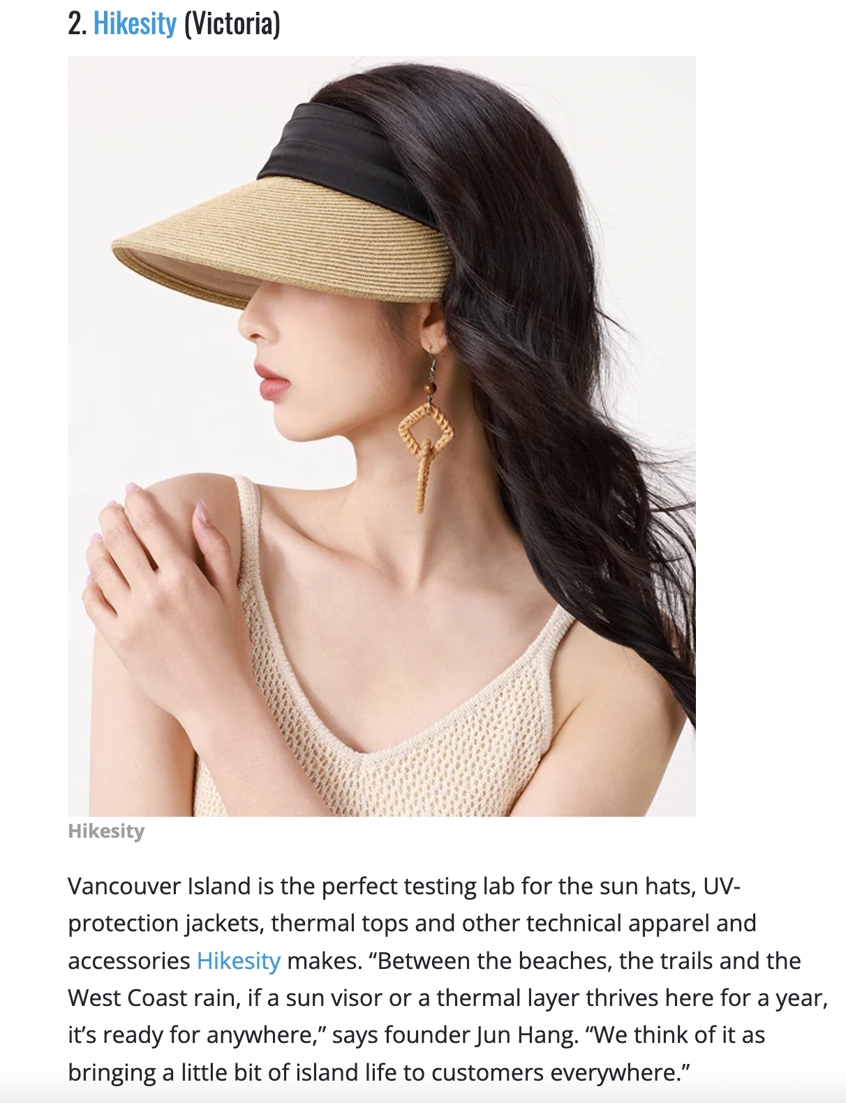 Hikesity Featured in BC Living: 12 Apparel Brands Made on Vancouver Island
