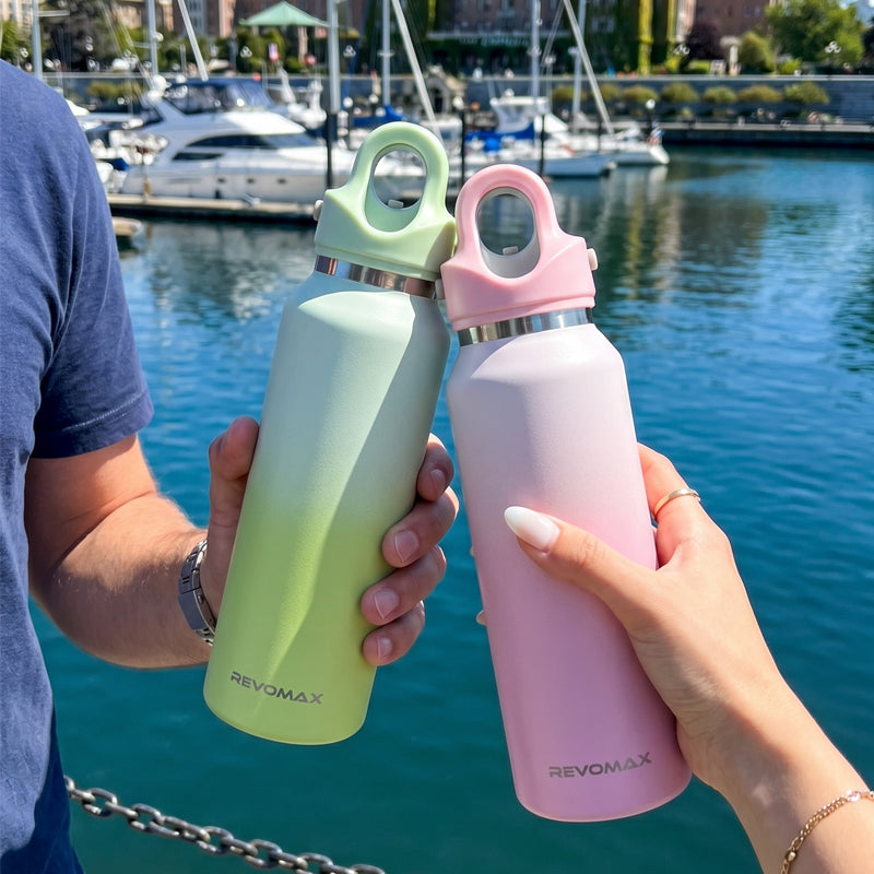 12oz Water Bottle Avocado green & Khaki