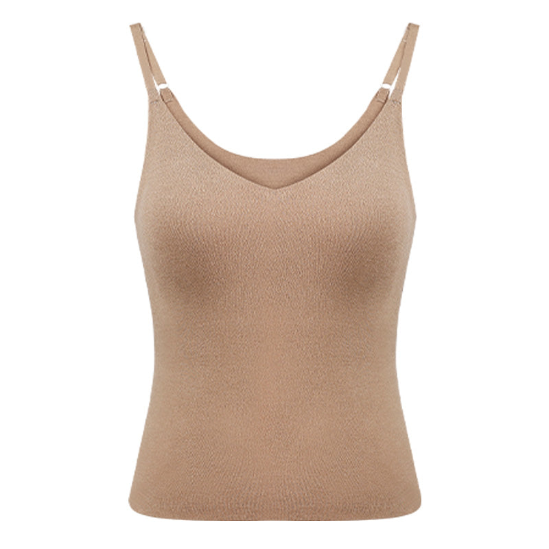 2025 CatWarm™ V-Neck Thermal Tank Top w/ Built-in Removable Bra