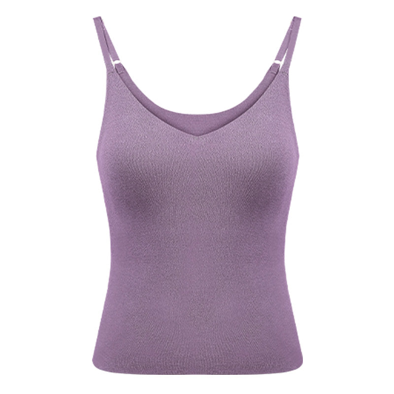 2025 CatWarm™ V-Neck Thermal Tank Top w/ Built-in Removable Bra