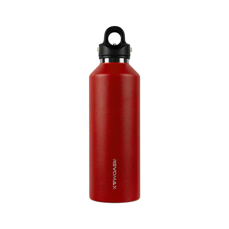 Hikesity 32oz 316L stainless steel water bottle with no-screw lid in Red