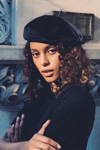 Luster Velvet Sculptural Beret Hat