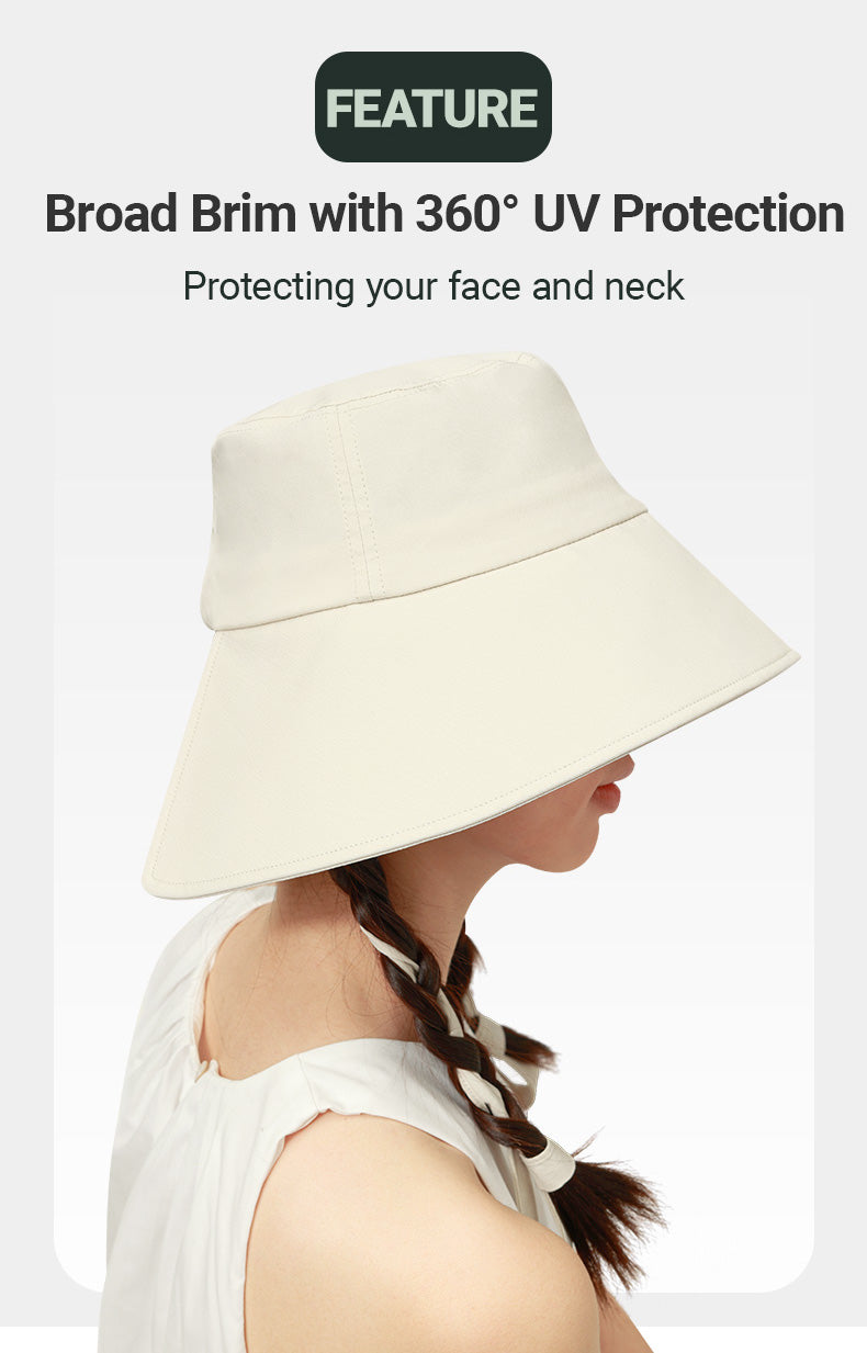 Unisex Broad Brim Foldable UV Protection Bucket Hat