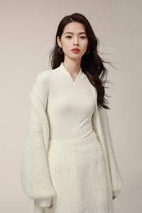 CatSoft V-Neck Thermal Long Sleeve Top