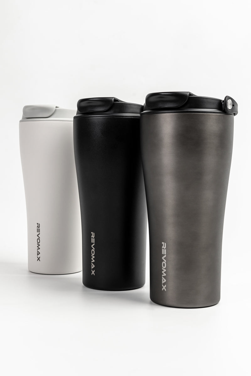 12oz/16oz Ceramic-Coated No-Screw Insulated Coffee Tumbler – Zero Metallic Taste