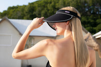 Classic Wide Brim UV Protection Sun Visor: Blocks 99.9% of UV rays without blocking your vision; Available in black and pink. 