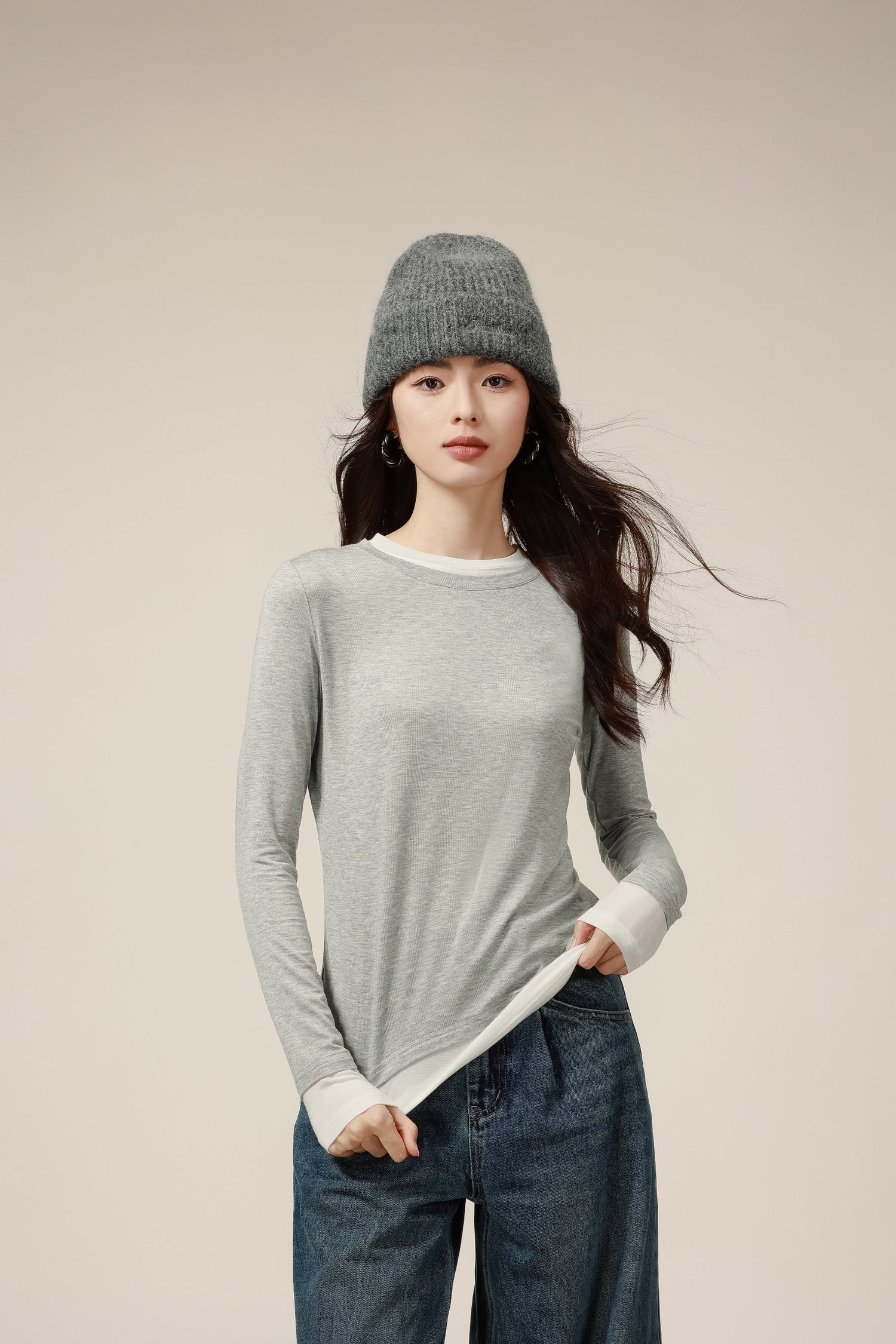 CloudCrush Double Layer Long Sleeve Top