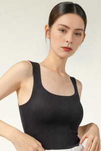 Heatwave Sleek Thermal U-Neck Tank Top w/ Built-in No-Removable Bra