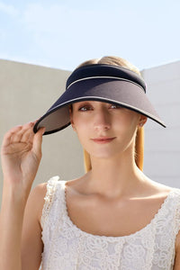 UPF 50+ wide brim sun hat with UV monitor - won't block vision for driving