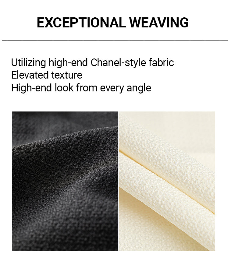 Utilizing high-end Chanel-style fabric Elevated texture High-end look from every angle