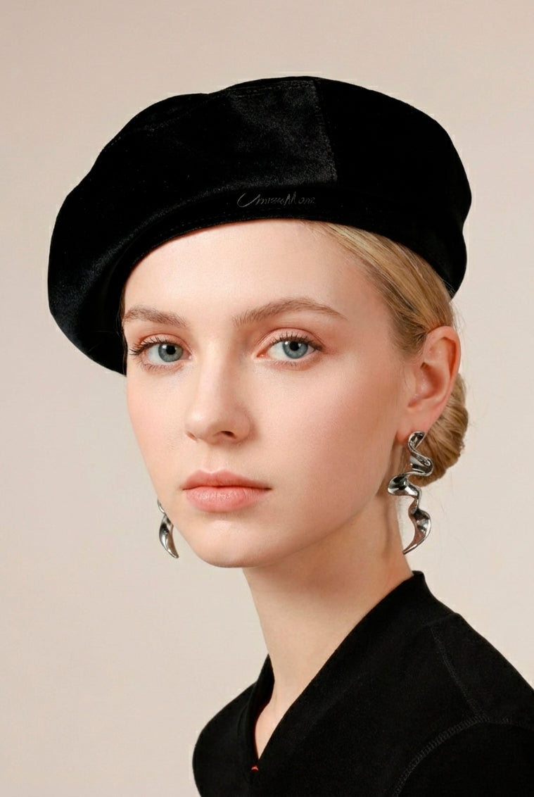 Luster Velvet Sculptural Beret - The Effortless French Classic