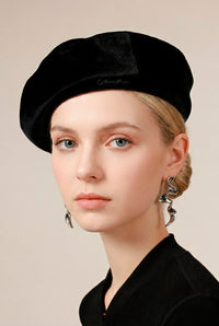 Luster Velvet Sculptural Beret - The Effortless French Classic