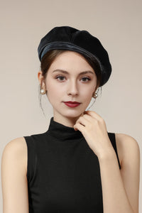 Luster Velvet Sculptural Beret Hat