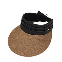 Eco-Chic Braided Straw UPF50+ Sun Visor — Open-Top & Rollable