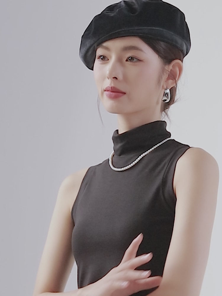 Luster Velvet Sculptural Beret Hat